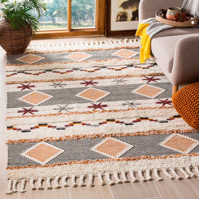 Loon Peak Aten HandKnotted Wool/Cotton Ivory Area Rug & Reviews Wayfair